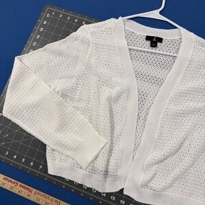 J Jason Wu Womens Lightweight Bolero Cardigan Cropped Sweater Size L White - New